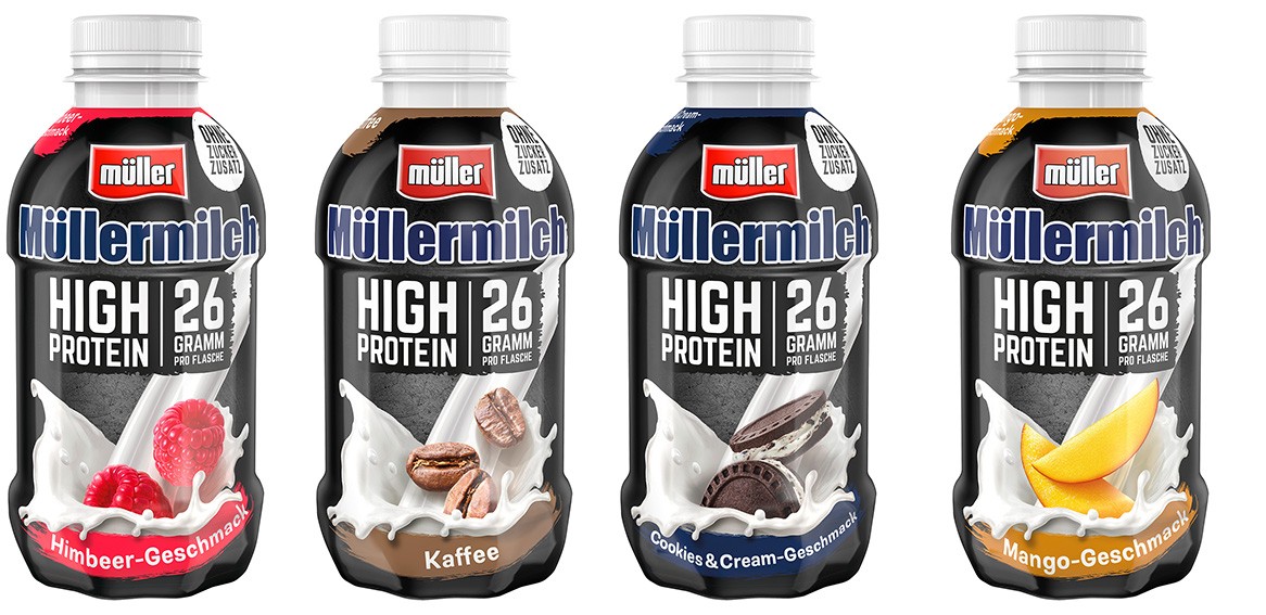 Müllermilch Milchpur — Starker High Geschmack: neue Sorten Protein Vier